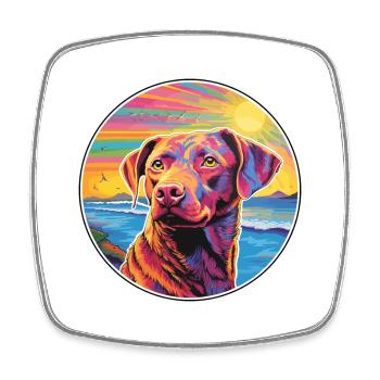 Chesapeake Bay Retriever Hund Rasse Bunt Cartoo - Viereckiger Kühlschrankmagnet - Weiß - Vorne