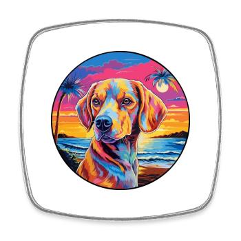 Chien Francais Dog Breed Colorful Cartoon Watercol - Square fridge magnet - white - Front