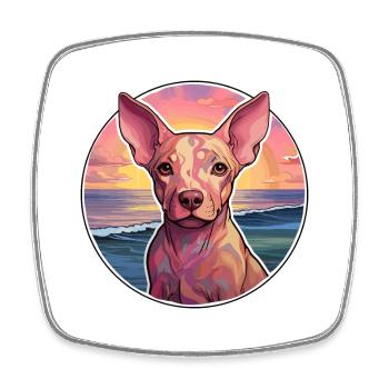 Cirneco Dell Etna Dog Breed Colorful Cartoon Water - Square fridge magnet - white - Front