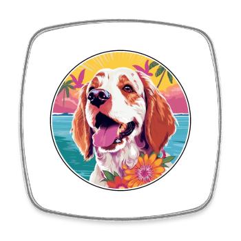 Clumber Spaniel Hund Rasse Bunte Karikatur Waterco - Viereckiger Kühlschrankmagnet - Weiß - Vorne