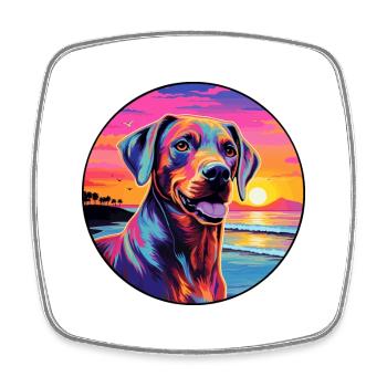 Cimarron Uruguayo Dog Breed Colorful Cartoon Water - Square fridge magnet - white - Front