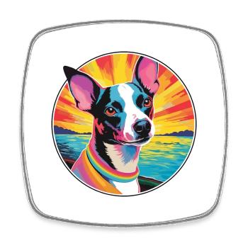 Decker Rat Terrier Race De Chien Coloré Cartoon Wate - Magnet carré - blanc - Devant