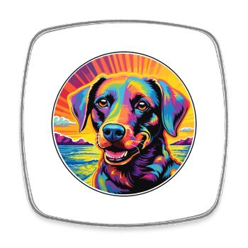 Deutscher Wachtelhund Dog Breed Colorful Cartoon W - Square fridge magnet - white - Front