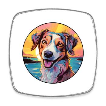 Danois Suédois Farmdog Race Chien Coloré Cartoon - Magnet carré - blanc - Devant