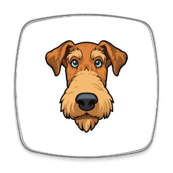 Airedale Terrier Hunderasse Cartoon Kawaii Illustra - Viereckiger Kühlschrankmagnet - Weiß - Vorne