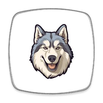 Alaskan Malamute Hunderasse Karikatur Kawaii Illustra - Viereckiger Kühlschrankmagnet - Weiß - Vorne