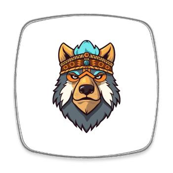 Illustration Kawaii de race de chien Ainu - Magnet carré - blanc - Devant