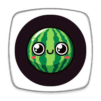 Sweet watermelon with eyes - Square fridge magnet - white - Front