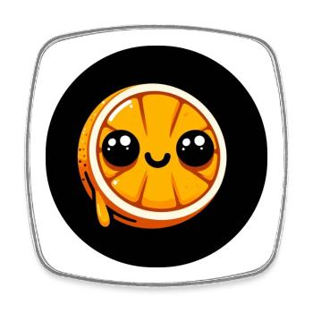Comic Orange with Eyes - Square fridge magnet - white - Front