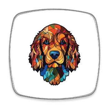 Cockapoo chien race aquarelle verre Illustration - Magnet carré - blanc - Devant