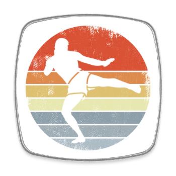 Vintage Kickboxer Sketch - Square fridge magnet - white - Front