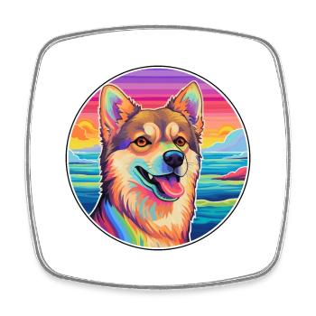 East Siberian Laika Dog Breed Colorful Cartoon Wat - Square fridge magnet - white - Front