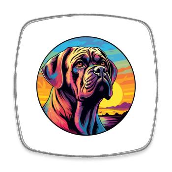 Englische Dogge Hunderasse Bunte Karikatur Waterco - Viereckiger Kühlschrankmagnet - Weiß - Vorne
