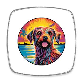 Dutch Smoushond Dog Breed Colorful Cartoon Waterco - Square fridge magnet - white - Front