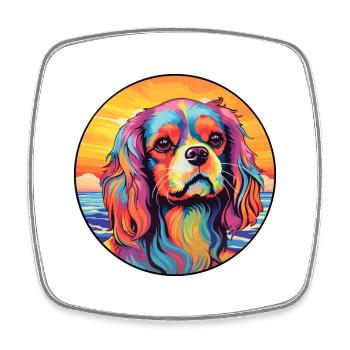 Anglais Jouet Épagneul Chien Race Coloré Dessin Animé Wat - Magnet carré - blanc - Devant