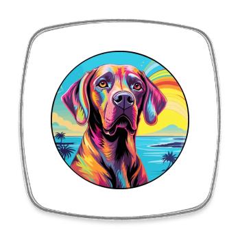 Brasileiro chien race coloré dessin animé aquarelle - Magnet carré - blanc - Devant
