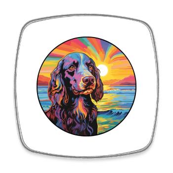 Feld Spaniel Hund Rasse Bunte Karikatur Watercolo - Viereckiger Kühlschrankmagnet - Weiß - Vorne