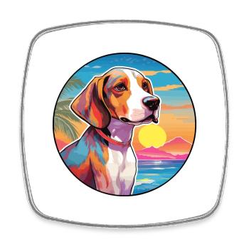 Englischer Foxhound Hunderasse Bunte Karikatur Wasserc - Viereckiger Kühlschrankmagnet - Weiß - Vorne