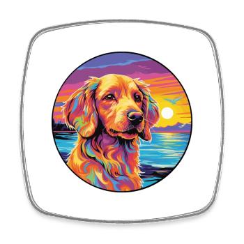Fauve De Bretagne Dog Breed Colorful Cartoon Water - Square fridge magnet - white - Front