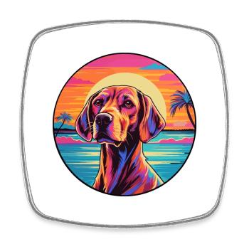 Finnish Hound Dog Breed Colorful Cartoon Watercolo - Square fridge magnet - white - Front