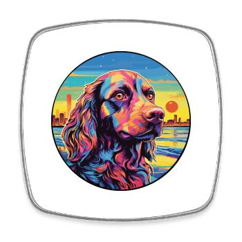 German Spaniel Dog Breed Colorful Cartoon Watercol - Square fridge magnet - white - Front