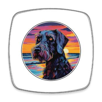 Giant Schnauzer Dog Breed Colorful Cartoon Waterco - Square fridge magnet - white - Front