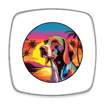 French Gascony Pointer Dog Breed Colorful Cartoon - Square fridge magnet - white - Front
