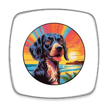 Frisian Pointing Dog Breed Colorful Cartoon Waterc - Square fridge magnet - white - Front