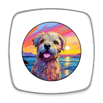 Glen Of Imaal Terrier chien race coloré dessin animé W - Magnet carré - blanc - Devant