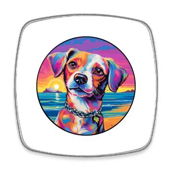 Grand Anglo Francais Dog Breed Colorful Cartoon Wa - Square fridge magnet - white - Front