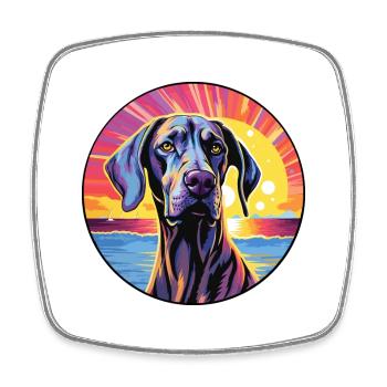 Great Dane Dog Breed Colorful Cartoon Watercolor - Square fridge magnet - white - Front