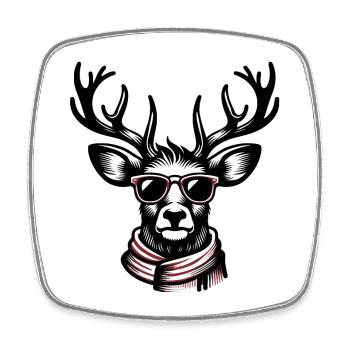 Reindeer Stylish Christmas - Trendy Gift - Square fridge magnet - white - Front