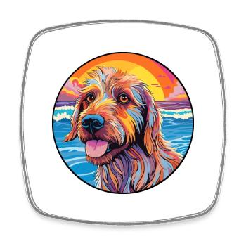 Griffon Fauve De Bretagne Dog Breed Colorful Carto - Square fridge magnet - white - Front