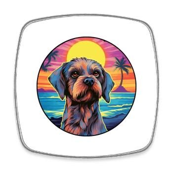 Griffon Bleu De Gascogne Dog Breed Colorful Cartoo - Square fridge magnet - white - Front