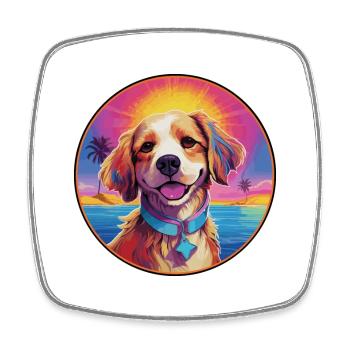 Griffon Nivernais Race De Chien Coloré Dessin Animé Eau - Magnet carré - blanc - Devant