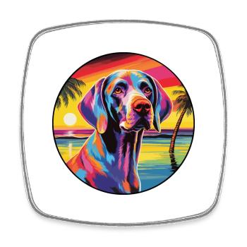 Hannover Hund Rasse Bunte Karikatur Watercolo - Viereckiger Kühlschrankmagnet - Weiß - Vorne
