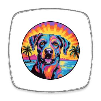 Kai Ken Dog Breed Colorful Cartoon Watercolor - Square fridge magnet - white - Front