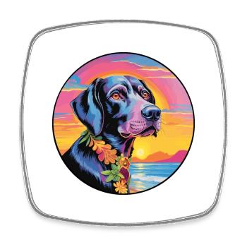 Harrier Dog Breed Colorful Cartoon Watercolor - Square fridge magnet - white - Front