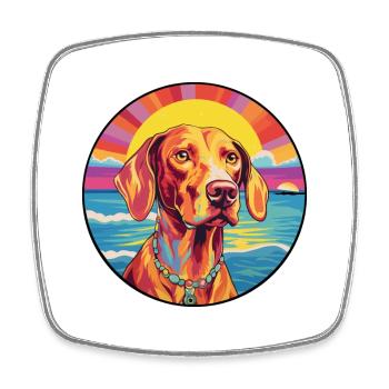 Hongrois Vizsla Race De Chien Coloré Cartoon Waterc - Magnet carré - blanc - Devant