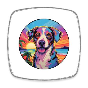 Jamthund Dog Breed Colorful Cartoon Watercolor - Square fridge magnet - white - Front