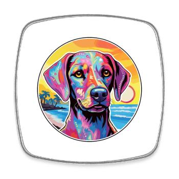 Kyi Leo Hund Rasse Bunte Karikatur Aquarell - Viereckiger Kühlschrankmagnet - Weiß - Vorne