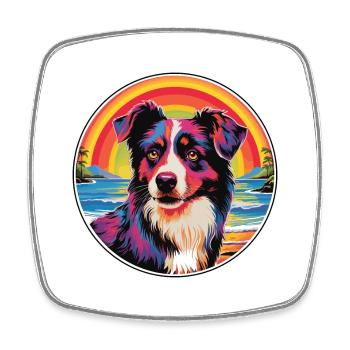 Lapponischer Hirte Hund Rasse Bunte Karikatur Wasserc - Viereckiger Kühlschrankmagnet - Weiß - Vorne