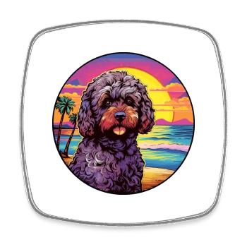 Lagotto Romagnolo Race De Chien Coloré Cartoon Eau - Magnet carré - blanc - Devant
