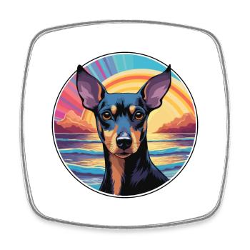 Manchester Terrier Race De Chien Coloré Cartoon Wate - Magnet carré - blanc - Devant
