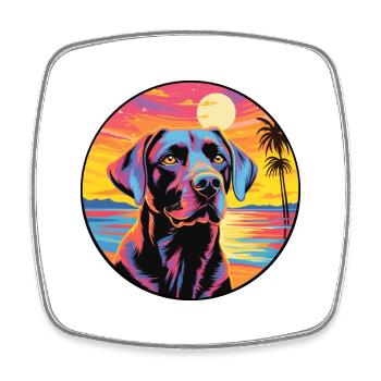 Labrador Retriever Hund Rasse Bunte Karikatur Wate - Viereckiger Kühlschrankmagnet - Weiß - Vorne