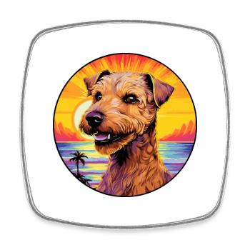 Lakeland Terrier Chien Race Coloré Cartoon Waterc - Magnet carré - blanc - Devant