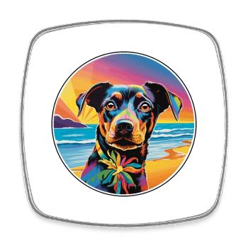 Majorque Ratter Chien Race Coloré Cartoon Watercol - Magnet carré - blanc - Devant