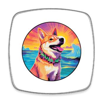 Nouvelle-Guinée Chien Chanteur Race Coloré Dessin Animé Wate - Magnet carré - blanc - Devant