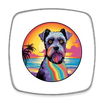 Mittelschnauze Hunderasse Bunte Karikatur Watercol - Viereckiger Kühlschrankmagnet - Weiß - Vorne