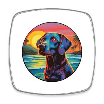 Nouvelle-Zélande Tête Chien Race Coloré Cartoon Wat - Magnet carré - blanc - Devant